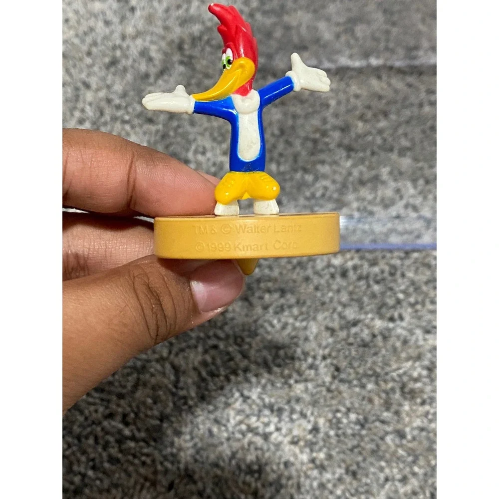 Spinning Top Figure Woody Woodpecker Unisex Blue Excellent 1999 Kmart Toy OS